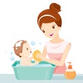 Mother Washing Baby